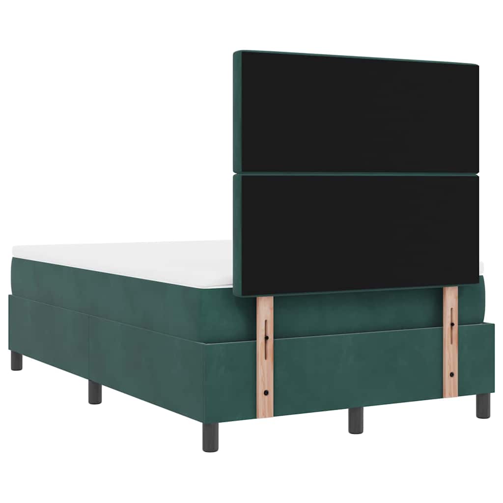 Postel S Boxspringem S Matrací Tmavě Zelená 120 X 200 Cm Samet