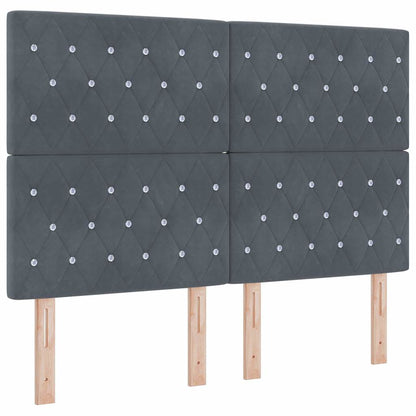 Postel S Boxspringem S Matrací Tmavě Šedá 160 X 200 Cm Samet