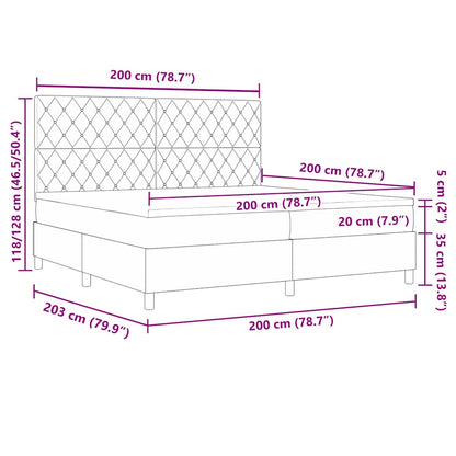 Postel S Boxspringem S Matrací Tmavě Zelená 200 X 200 Cm Samet