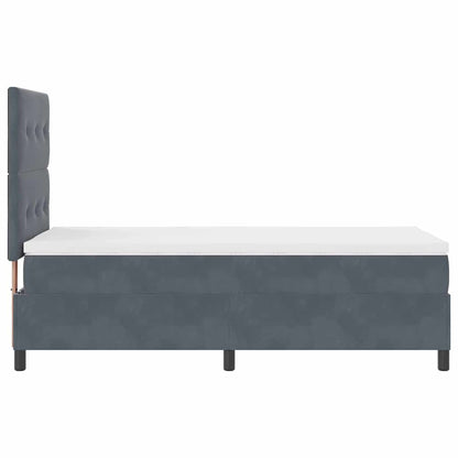 Postel S Boxspringem S Čelo Tmavě Šedá 80 X 200 Cm Samet