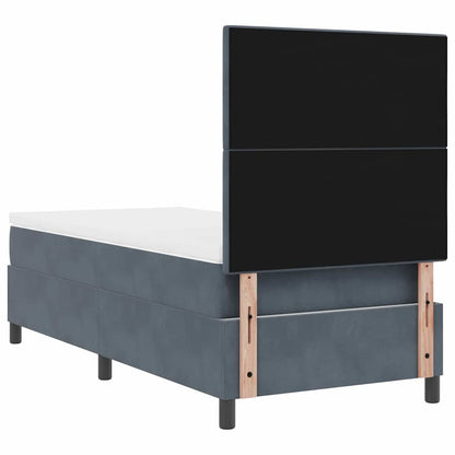 Postel S Boxspringem S Čelo Tmavě Šedá 100 X 200 Cm Samet