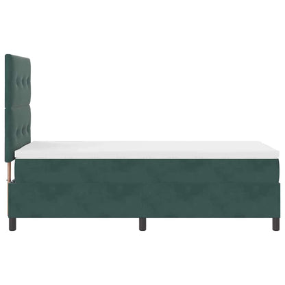 Postel S Boxspringem S Čelo Tmavě Zelená 100 X 200 Cm Samet
