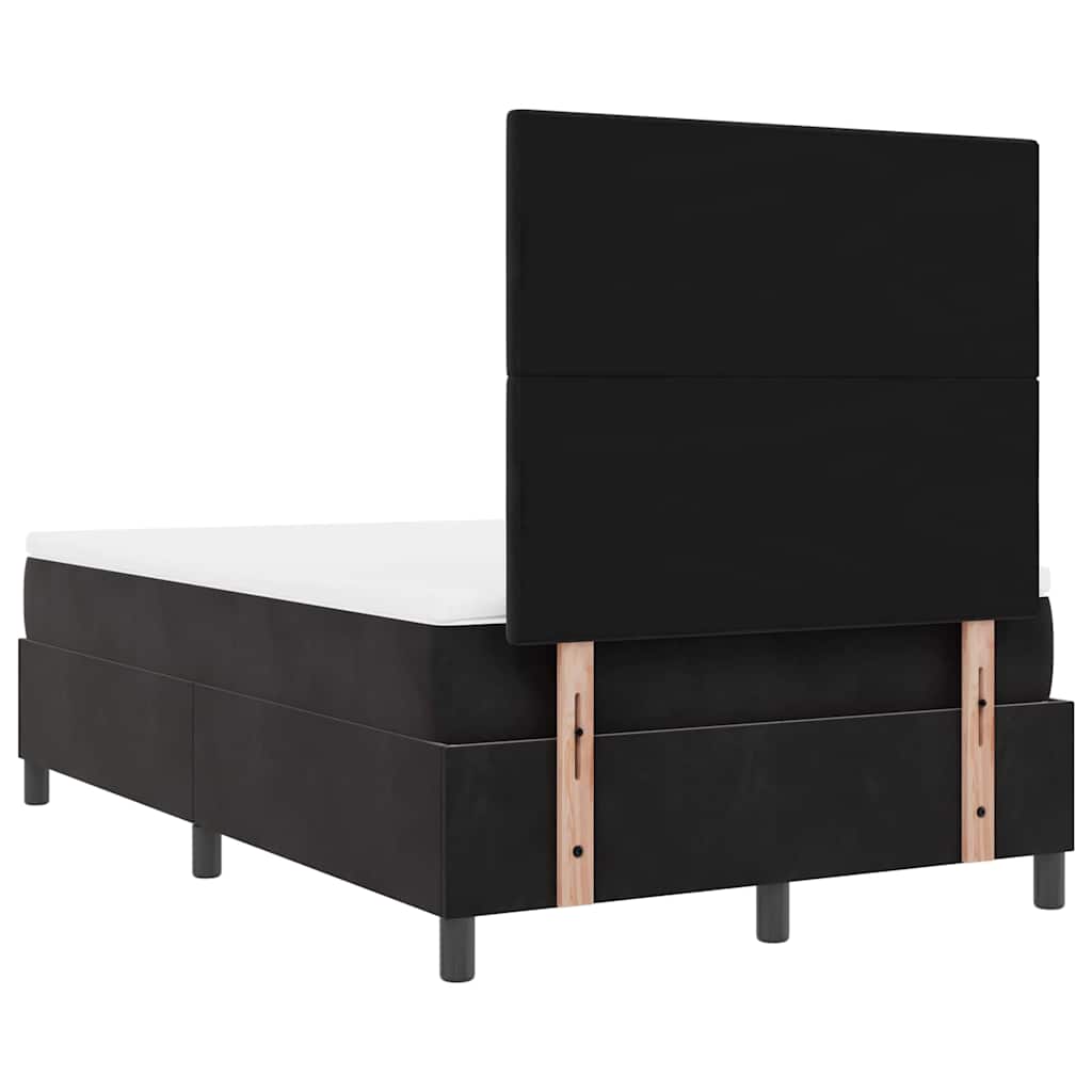 Postel S Boxspringem S Čelo Černý 120 X 190 Cm Samet
