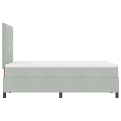 Postel S Boxspringem S Čelo Světle Šedá 120 X 200 Cm Samet