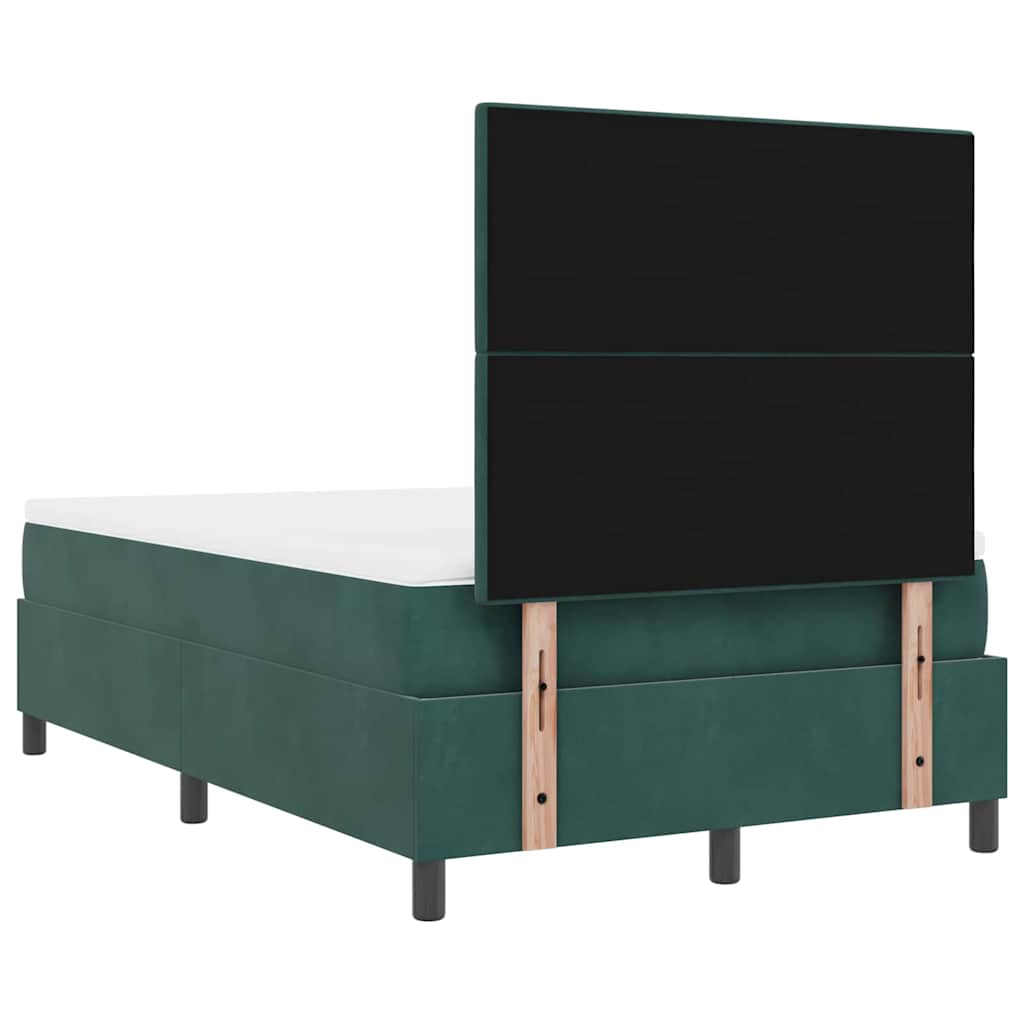 Postel S Boxspringem S Čelo Tmavě Zelená 120 X 200 Cm Samet