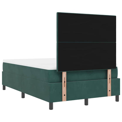 Postel S Boxspringem S Čelo Tmavě Zelená 120 X 200 Cm Samet