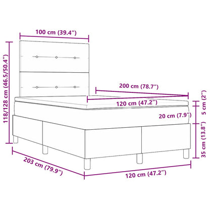 Postel S Boxspringem S Čelo Tmavě Modrá 120 X 200 Cm Samet