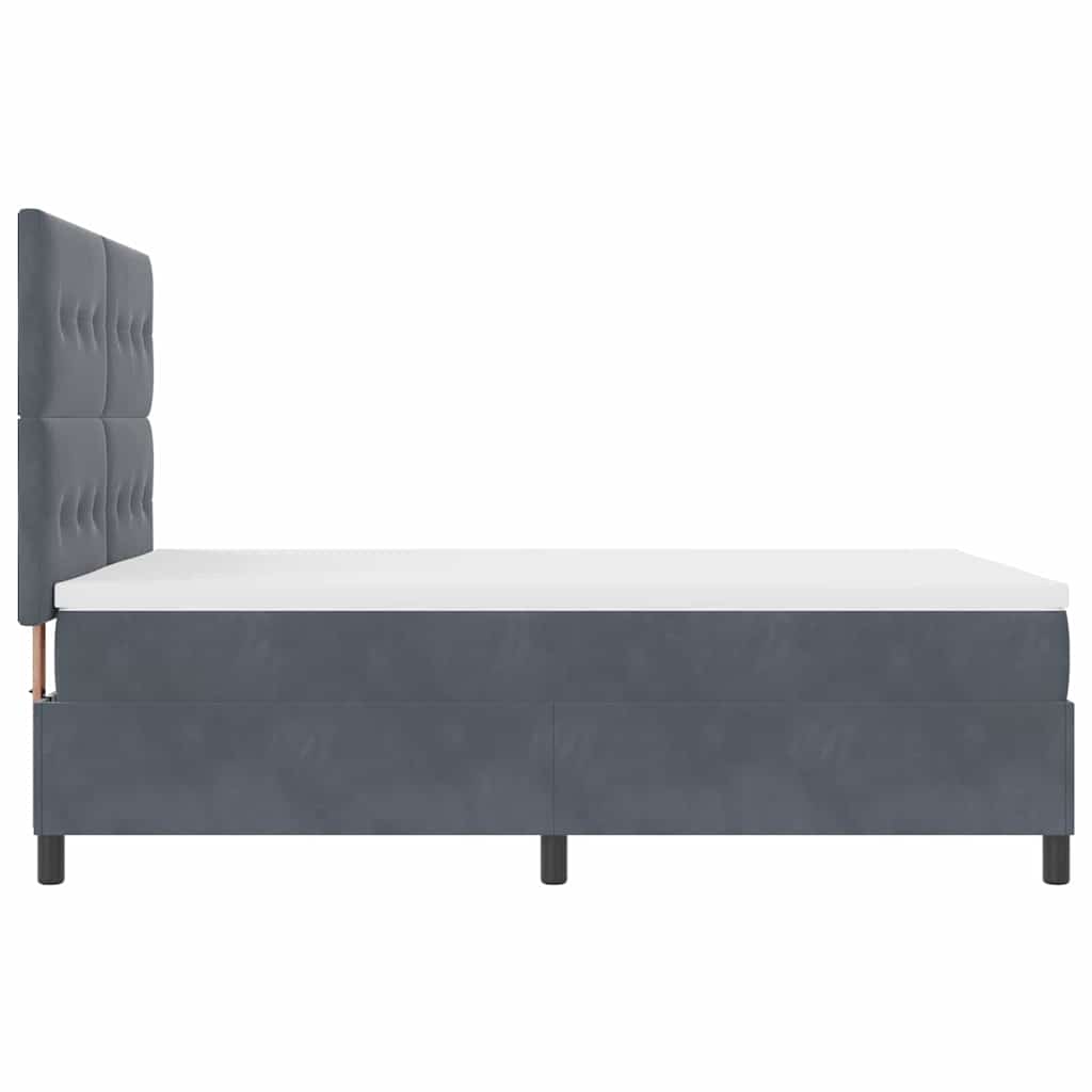 Postel S Boxspringem S Čelo Tmavě Šedá 140 X 190 Cm Samet