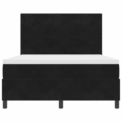 Postel S Boxspringem S Čelo Černý 140 X 190 Cm Samet
