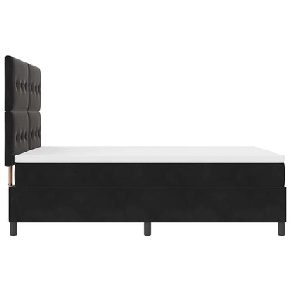 Postel S Boxspringem S Čelo Černý 140 X 190 Cm Samet