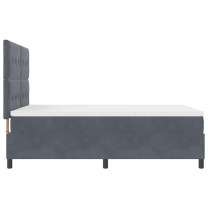 Postel S Boxspringem S Čelo Tmavě Šedá 140 X 200 Cm Samet