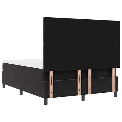 Postel S Boxspringem S Čelo Černý 140 X 200 Cm Samet