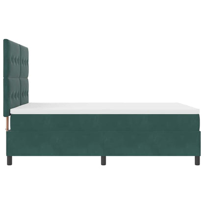 Postel S Boxspringem S Čelo Tmavě Zelená 140 X 200 Cm Samet