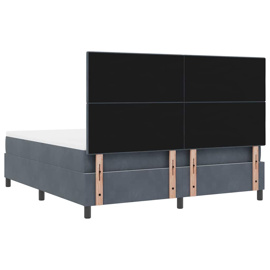Postel S Boxspringem S Čelo Tmavě Šedá 180 X 200 Cm Samet