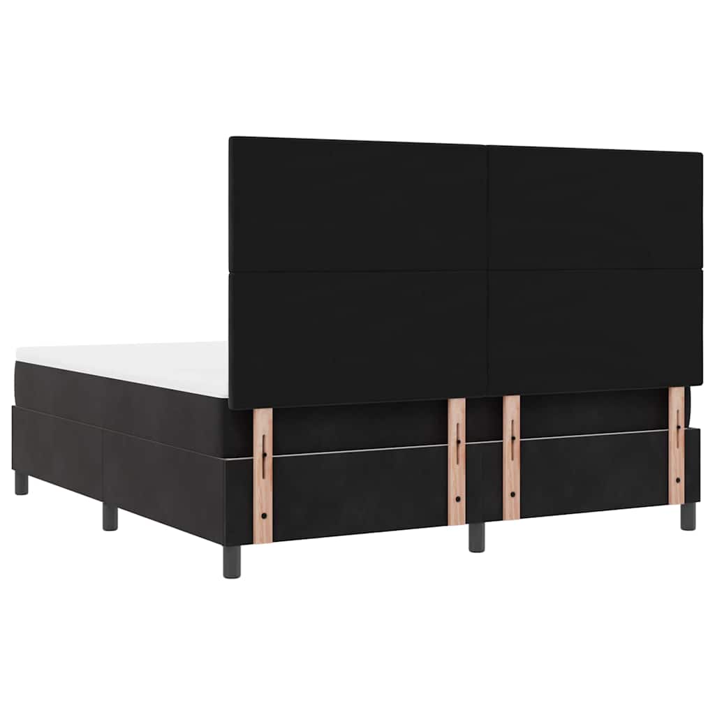 Postel S Boxspringem S Čelo Černý 180 X 200 Cm Samet