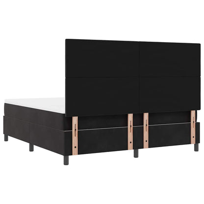 Postel S Boxspringem S Čelo Černý 180 X 200 Cm Samet