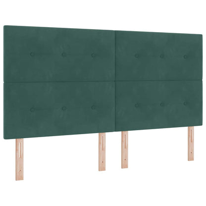 Postel S Boxspringem S Čelo Tmavě Zelená 180 X 200 Cm Samet