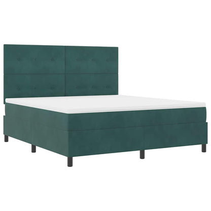 Postel S Boxspringem S Čelo Tmavě Zelená 180 X 200 Cm Samet