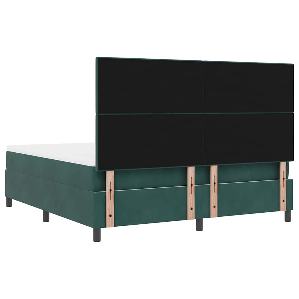 Postel S Boxspringem S Čelo Tmavě Zelená 180 X 200 Cm Samet