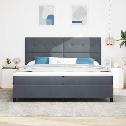 Postel S Boxspringem S Čelo Tmavě Šedá 200 X 200 Cm Samet