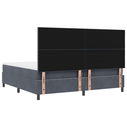 Postel S Boxspringem S Čelo Tmavě Šedá 200 X 200 Cm Samet
