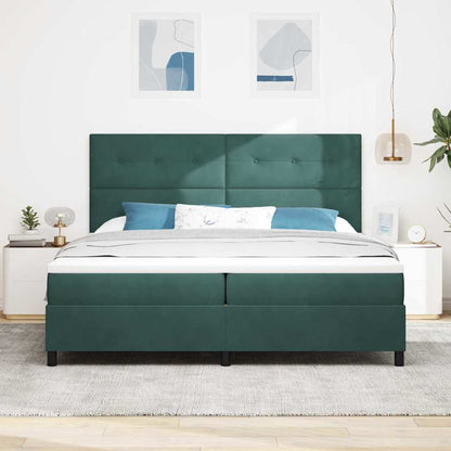 Postel S Boxspringem S Čelo Tmavě Zelená 200 X 200 Cm Samet
