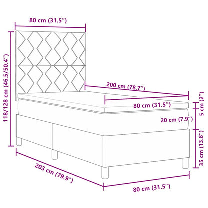 Postel S Boxspringem S Čelo Tmavě Modrá 80 X 200 Cm Samet
