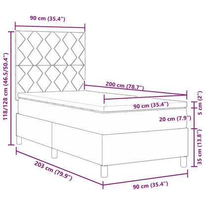 Postel S Boxspringem S Čelo Růžová 90 X 200 Cm Samet
