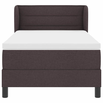 Postel S Boxspringem S Matrací Tmavě Hnědá 80 X 200 Cm Textil