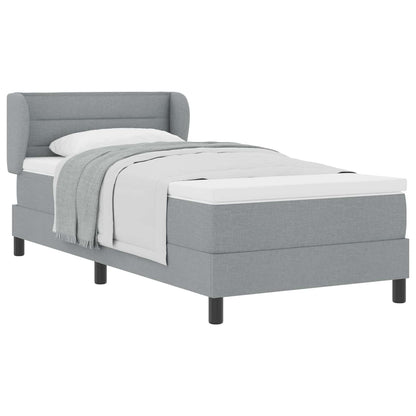 Postel S Boxspringem S Matrací Světle Šedá 90 X 190 Cm Textil