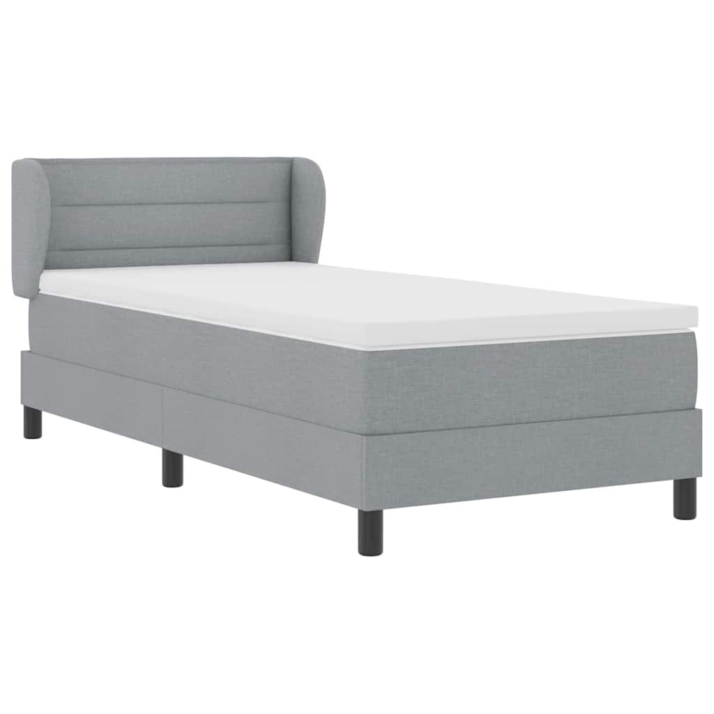 Postel S Boxspringem S Matrací Světle Šedá 90 X 190 Cm Textil