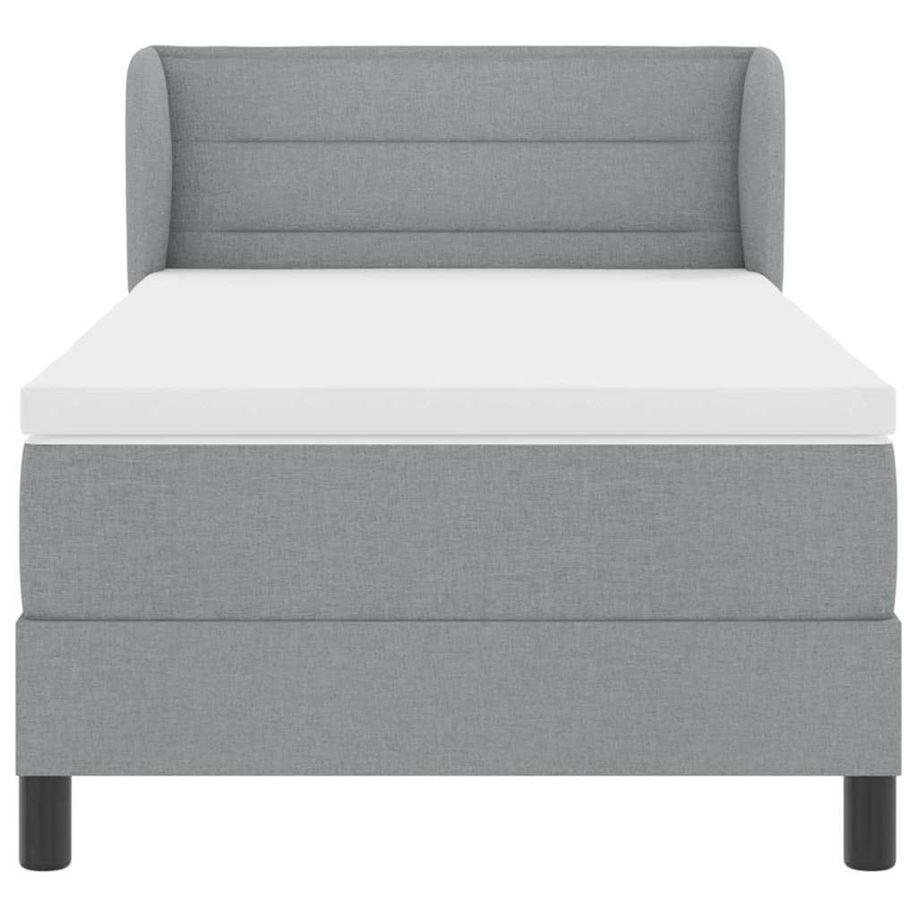 Postel S Boxspringem S Matrací Světle Šedá 90 X 190 Cm Textil