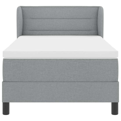 Postel S Boxspringem S Matrací Světle Šedá 90 X 190 Cm Textil