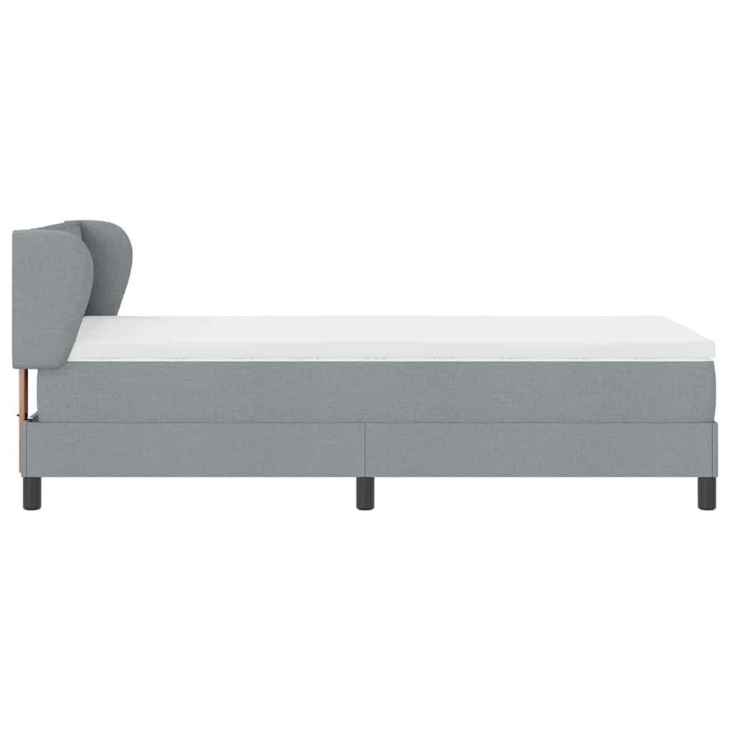 Postel S Boxspringem S Matrací Světle Šedá 90 X 190 Cm Textil