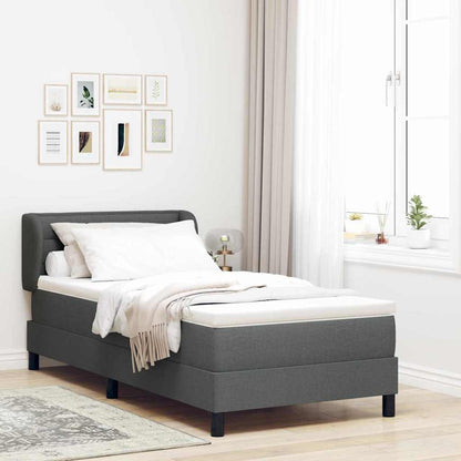 Postel S Boxspringem S Matrací Tmavě Šedá 90 X 190 Cm Textil