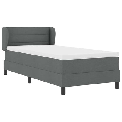 Postel S Boxspringem S Matrací Tmavě Šedá 90 X 190 Cm Textil