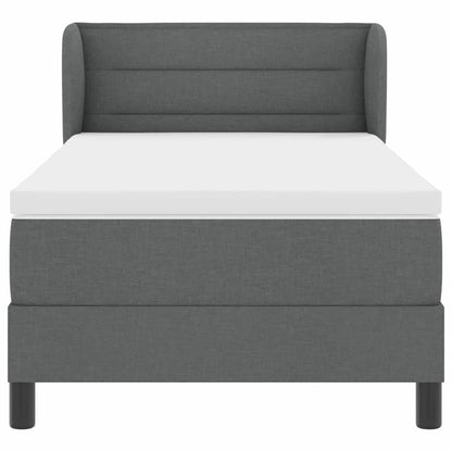 Postel S Boxspringem S Matrací Tmavě Šedá 90 X 190 Cm Textil