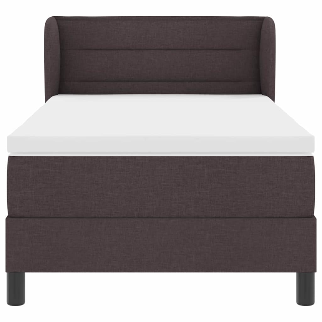 Postel S Boxspringem S Matrací Tmavě Hnědá 90 X 190 Cm Textil