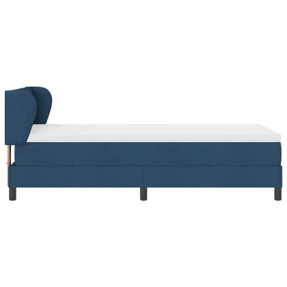 Postel S Boxspringem S Čelo Modrá 90 X 190 Cm Textil