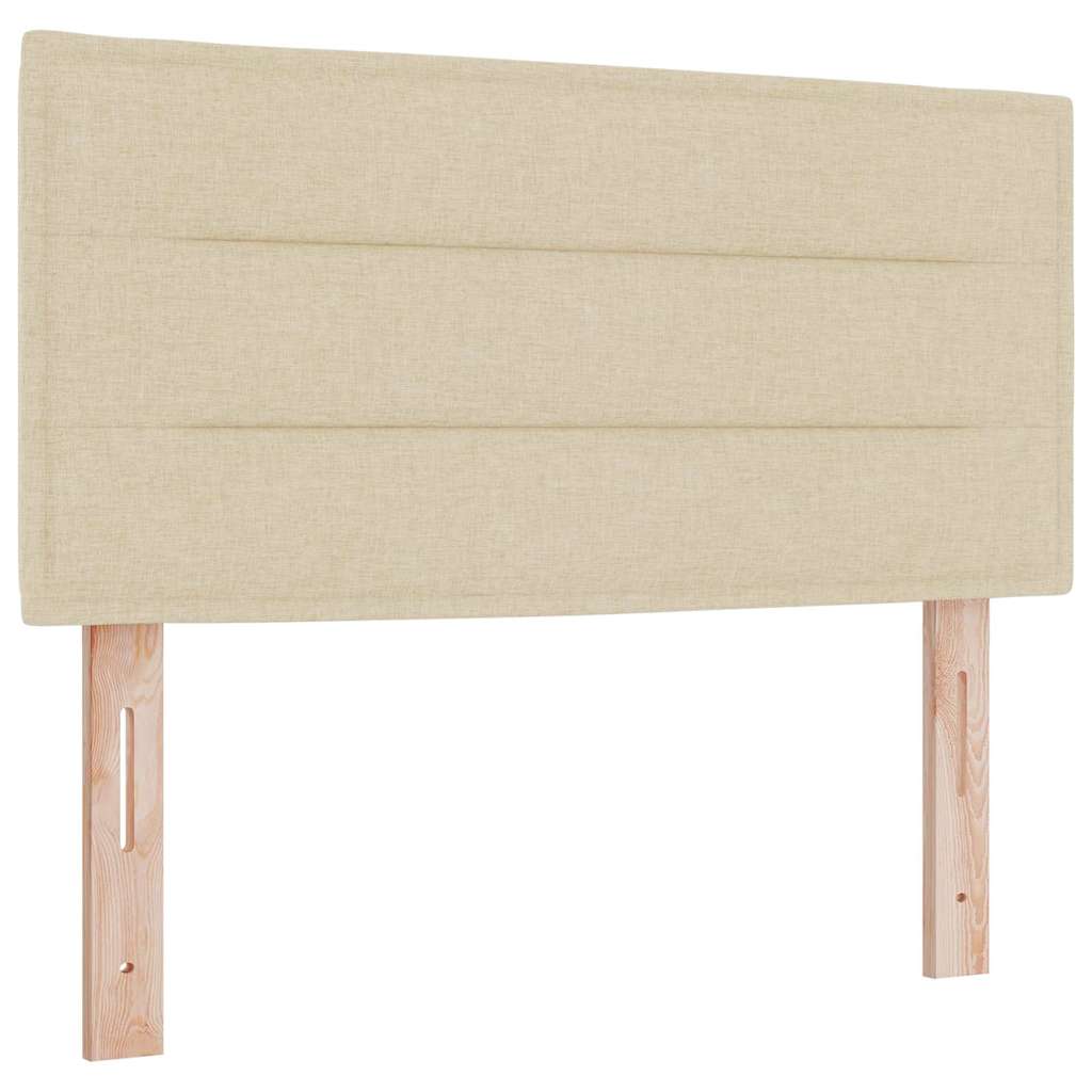 Postel S Boxspringem S Matrací Krémová 100 X 200 Cm Textil