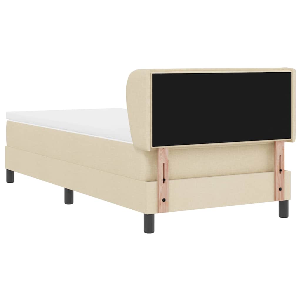 Postel S Boxspringem S Matrací Krémová 100 X 200 Cm Textil