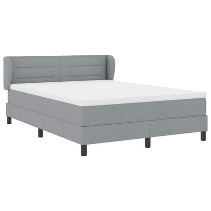Postel S Boxspringem S Matrací Světle Šedá 140 X 190 Cm Textil