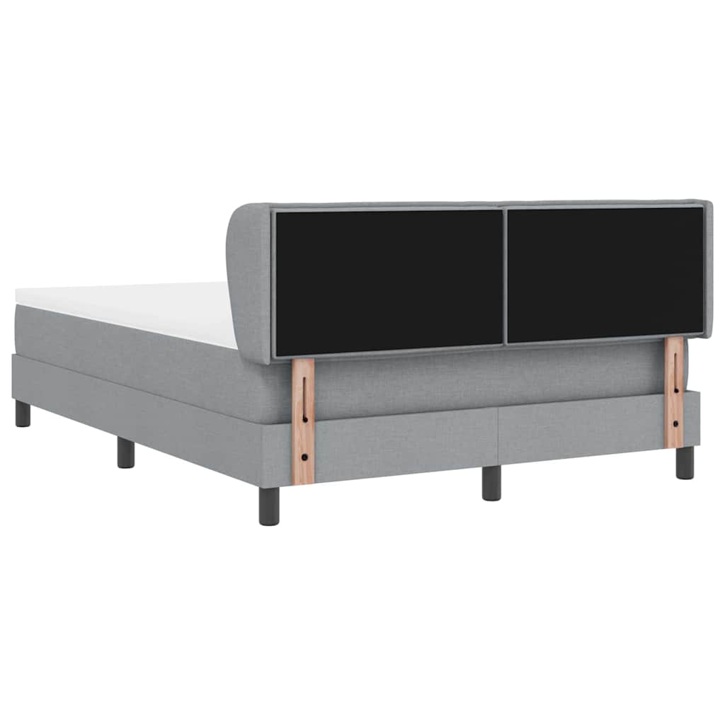 Postel S Boxspringem S Matrací Světle Šedá 140 X 190 Cm Textil