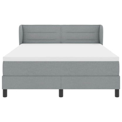 Postel S Boxspringem S Matrací Světle Šedá 140 X 190 Cm Textil