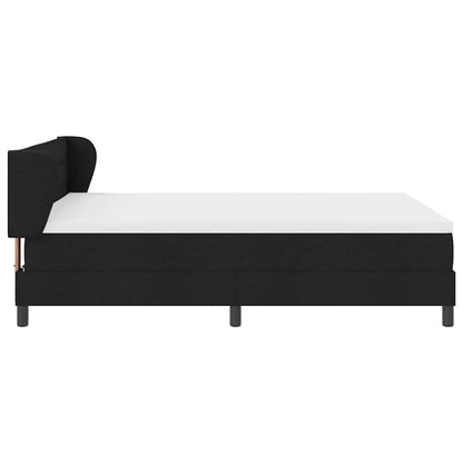 Postel S Boxspringem S Matrací S Čelo Černá 140 X 190 Cm Textil