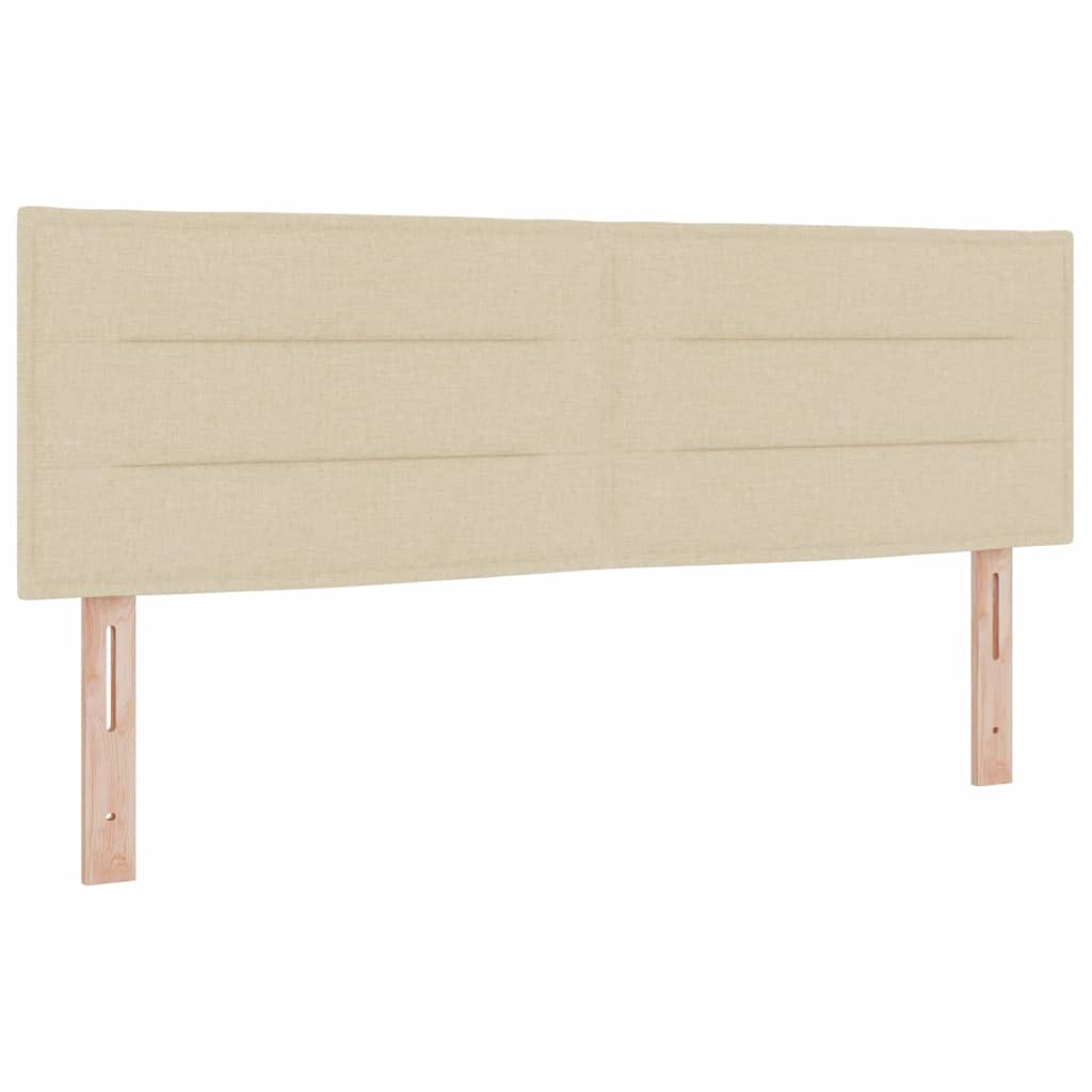 Postel S Boxspringem S Matrací Krémová 140 X 190 Cm Textil
