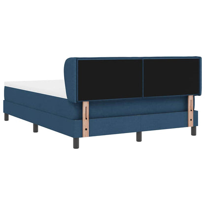 Postel S Boxspringem S Matrací S Čelo Modrá 140 X 190 Cm Textil