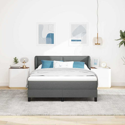 Postel S Boxspringem S Matrací Tmavě Šedá 140 X 200 Cm Textil