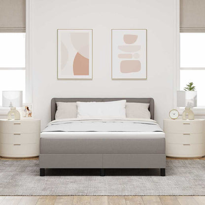 Postel S Boxspringem S Matrací S Čelo Taupe 140 X 200 Cm Textil