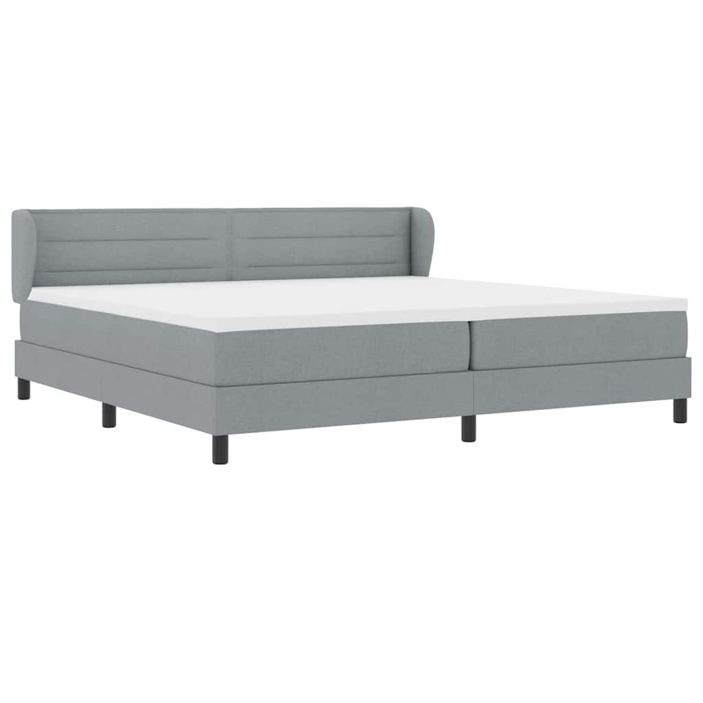 Postel S Boxspringem S Matrací Světle Šedá 200 X 200 Cm Textil